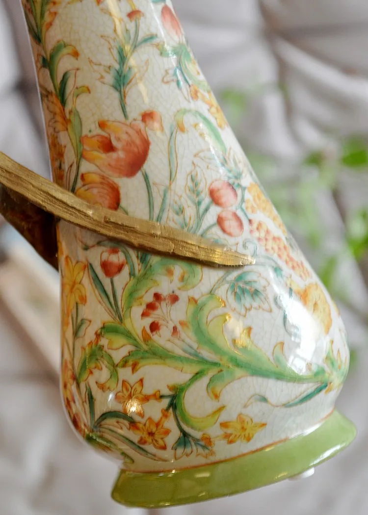 Керамическое украшение в европейском стиле Медная Ваза Русалка ручной работы с