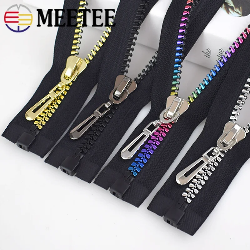 Meetee 2/5 шт 80 см 8 # Эко дружественных открытый конец смолы молнии для шитья куртки
