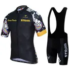 Трикотажный комплект для велоспорта STRAVA, дышащая командная спортивная одежда для езды на велосипеде, шорты, Джерси, лето
