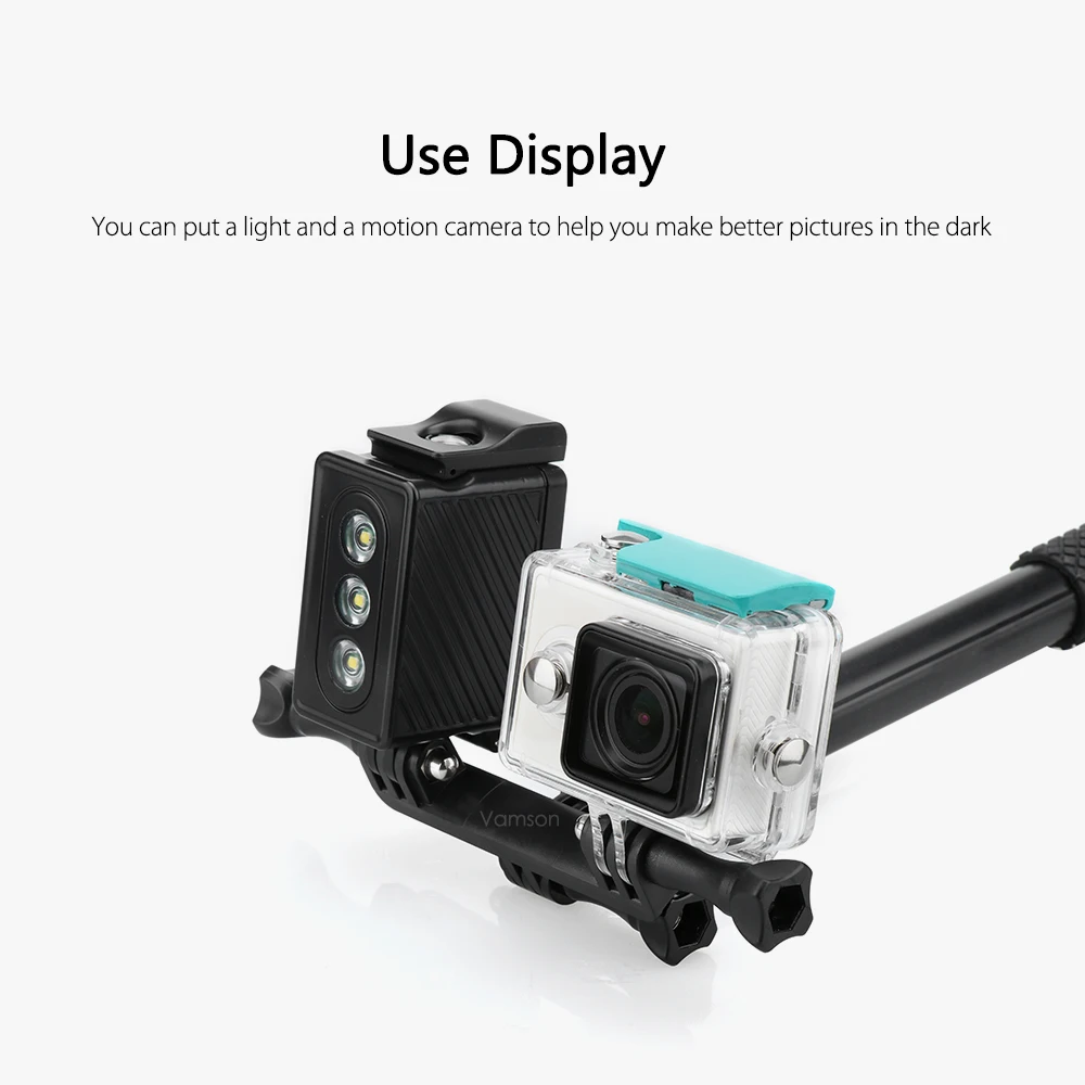Vamson для Go pro Аксессуары двойной кронштейн мостовое крепление для Gopro Hero 7 6 5 4 для DJI OSMO Yi 4K штатив Экшн-камера VP518