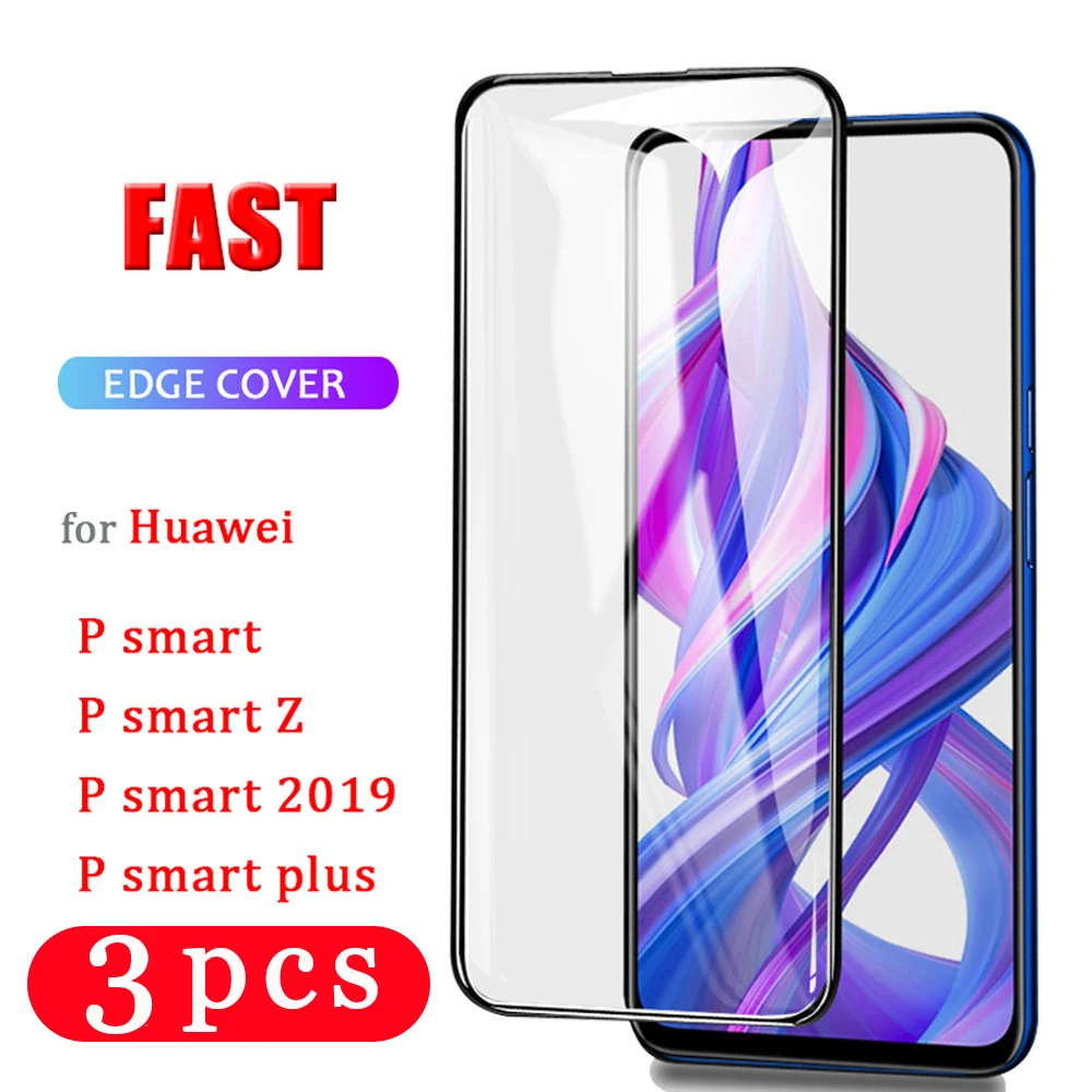 

3Pcs 9D for huawei p smart plus 2018 2019 2020 p smart pro Z S tempered glass phone screen protector protective film smartphone