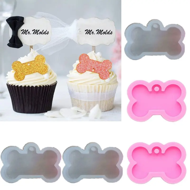 

5Pcs Silicone Bone Shape Pendant Resin Mold DIY Dog Tag Dog Bone Shaped Keychain Resin Casting Mold Resin Craft Tools