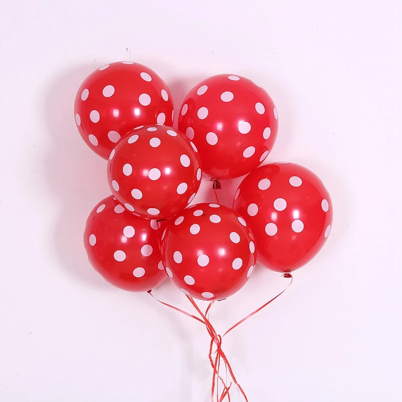 red dot 10pcs Детские Мультяшные вечерние шары на день рождения с изображением милой пчелки, латексные шары, флаги, игрушки на день рождения детей - Цвет: red dot 10pcs