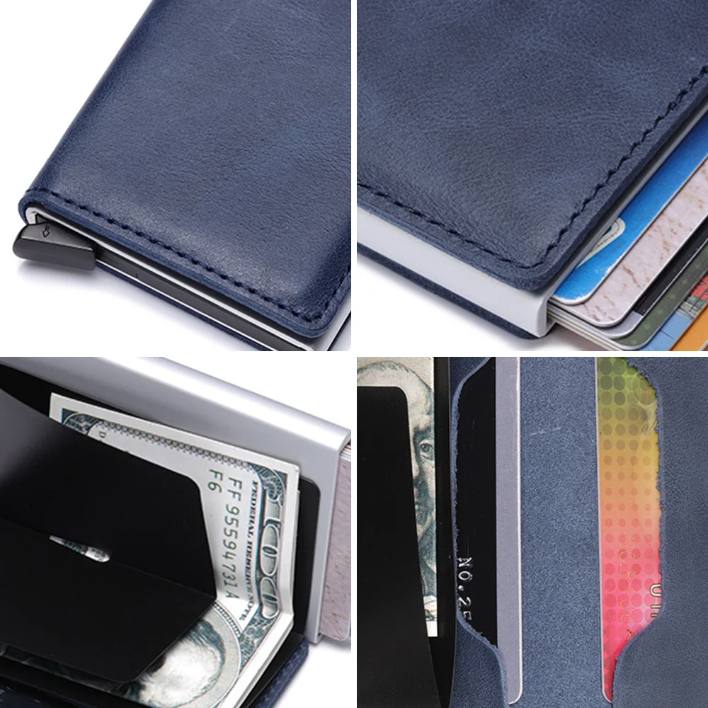 Мужской бумажник из натуральной кожи с отделением для кредитных карт визитница