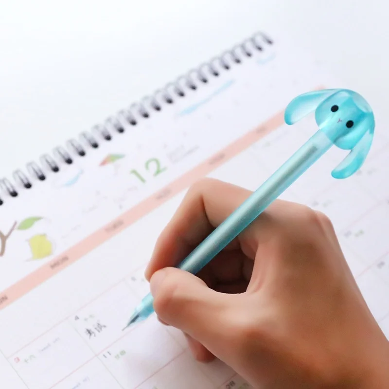 Креативный милый кролик с большими ушами Пластик гелевая ручка Прекрасный Kawaii из