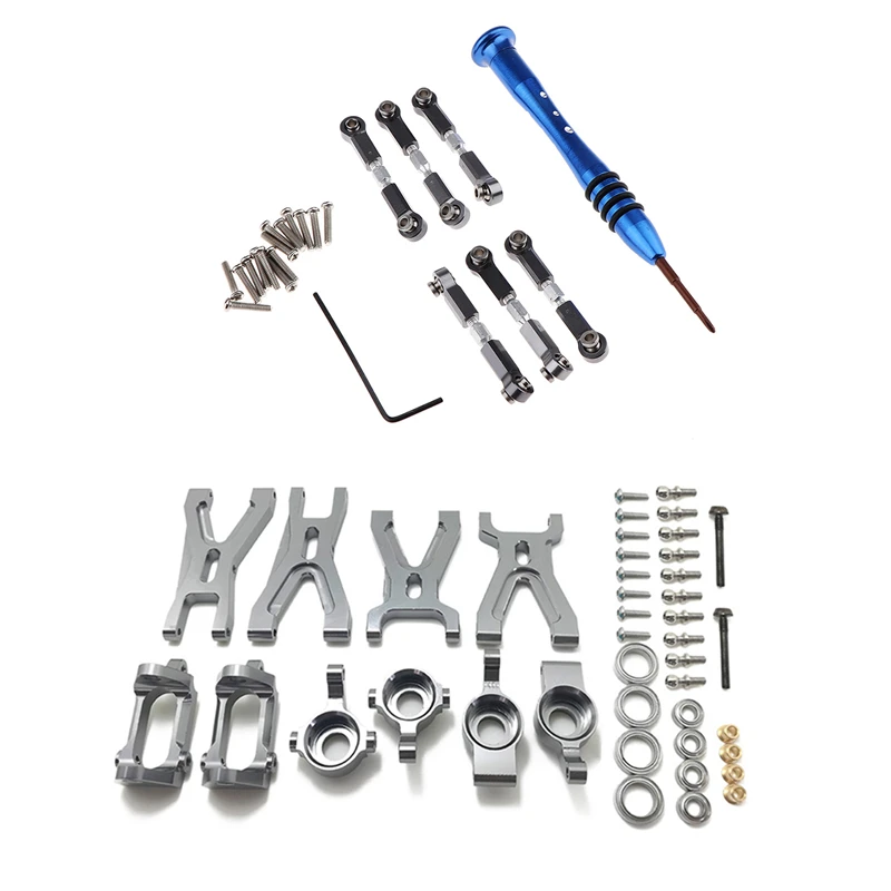 

1 Set For Wltoys Upgrade Metal Adjustable Rods & 1 Set Upgrade Suspension Arm + Front/Rear Hub C Seat Parts Kit For Wltoys A959