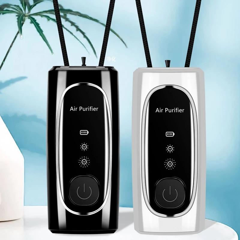 

2 Pcs Personal Wearable Mini Portable Car Oxygen Bar 700MAh Battery Negative Ion Hanging Neck Air Purifier