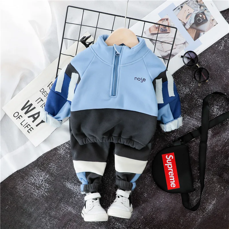 Новая осенняя одежда для малышей 2020 г. Детский костюм с вельветом девочек плотный