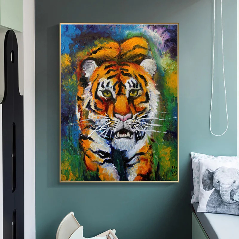 Тигра Настенная живопись на холсте картины для Гостиная стены Печать