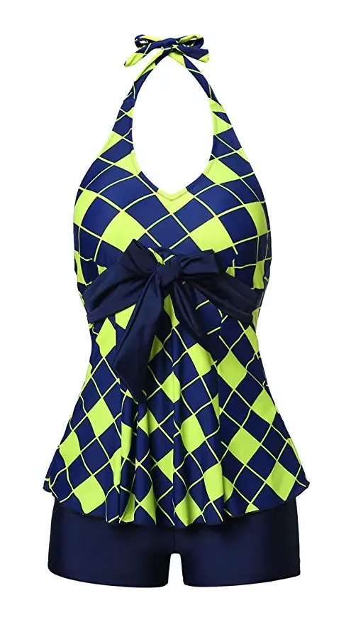 Женский мягкий с высокой талией Тонкий танкини набор купальный