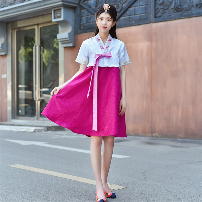 Женское платье ханбок традиционная корейская модная одежда с коротким рукавом