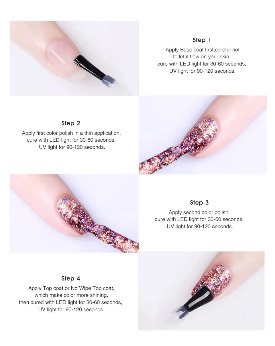 SAVILAND 3D Shiny Diamond Nail Gel Polish Holographic Glitter LED UV Semi Permanent Gel Varnishes Soak Off UV LED Nail Art