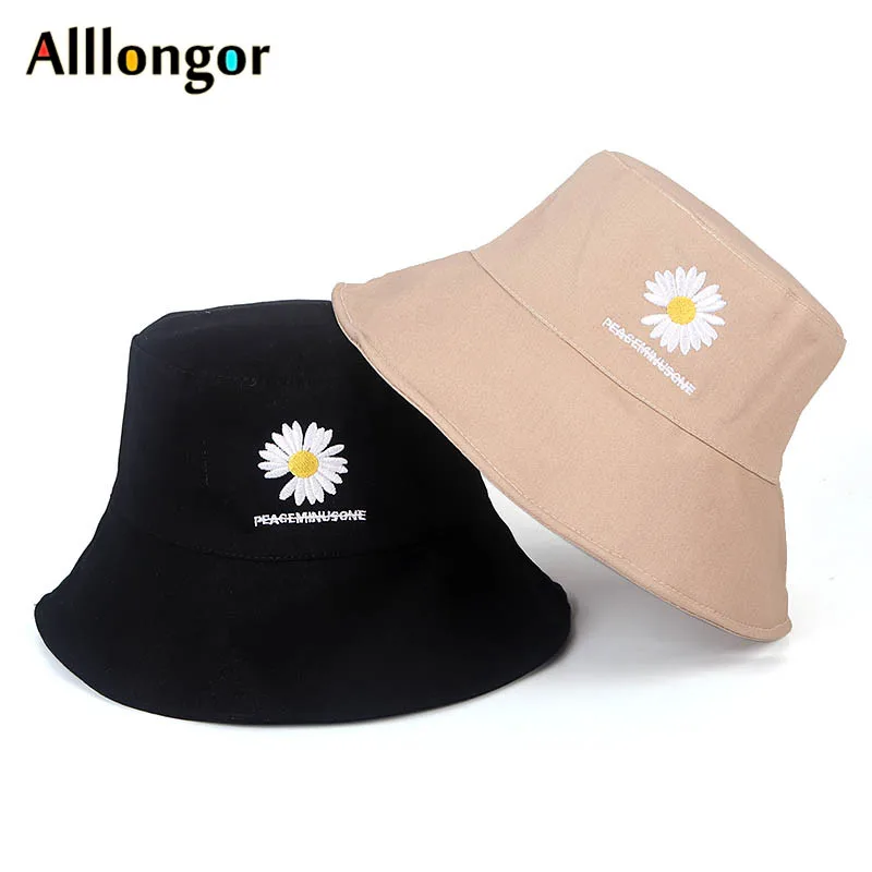 Шляпа-ведро с цветочной хризантемой новая Панама в Корейском стиле вышивкой для