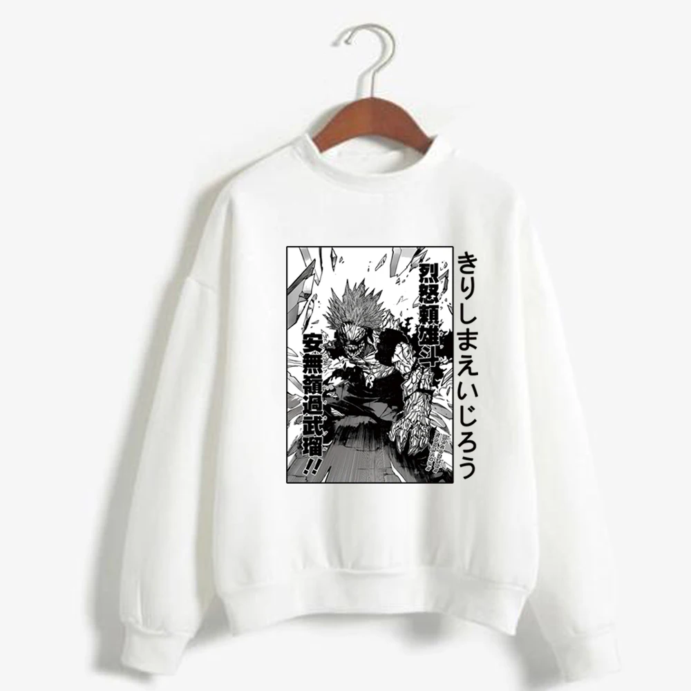 

Japanese Anime Men's Hoodie Streetwear My Hero Academia Eijiro Kirishima Red Riot Printed Casual Sweatshirts Hoodies