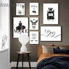 Плакат с изображением флакона духов и губ, Скандинавская Картина на холсте