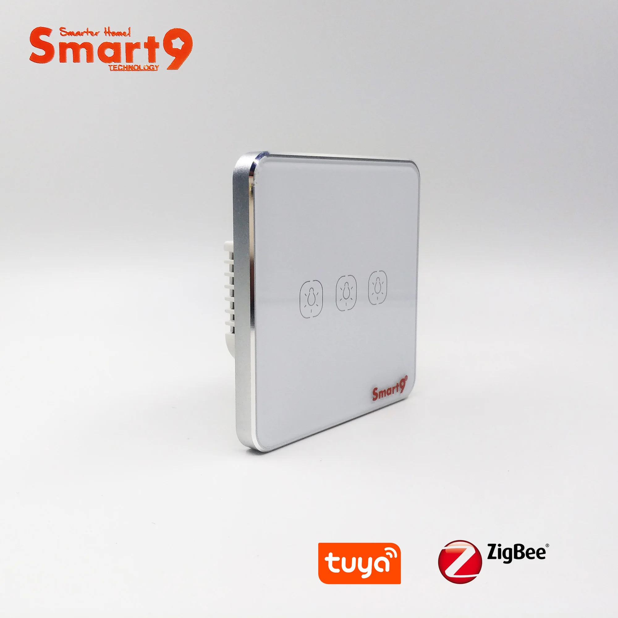 Настенный выключатель Smart9 ZigBee без нейтрали работает с TuYa Hub сенсорная кнопка