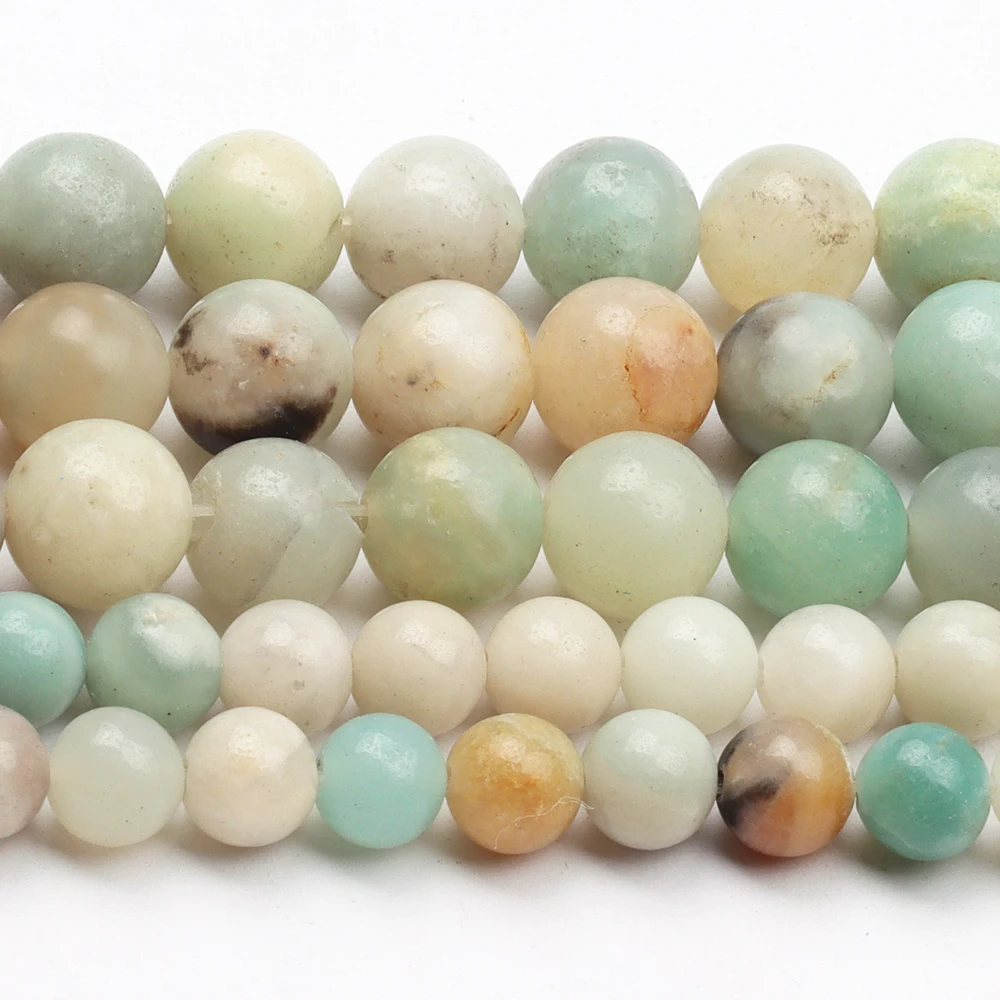

Natural Gemstone Round Beads Loose Beads For Making DIY Bracelet Jewelry Amazonite Gemstone Stone Beads