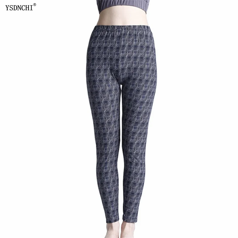 

YSDNCHI New 2021 Women Pants Ladies New Style Trousers Black Plaid Leggings Casual Leggins Push Up Elasticity Sexy Jeggings