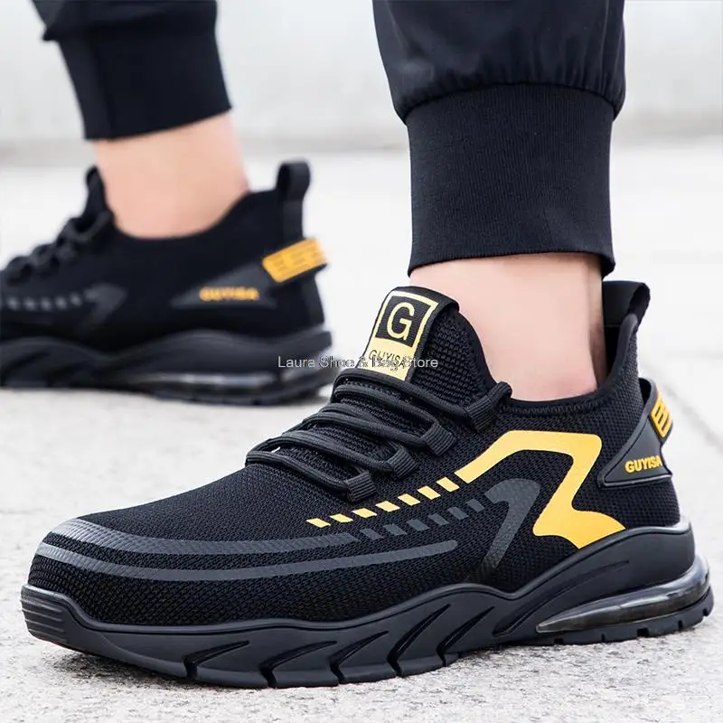 

Summer new mesh safety shoes comfortable breathable work shoes male steel toe anti-smash construction work safety boots man 2021