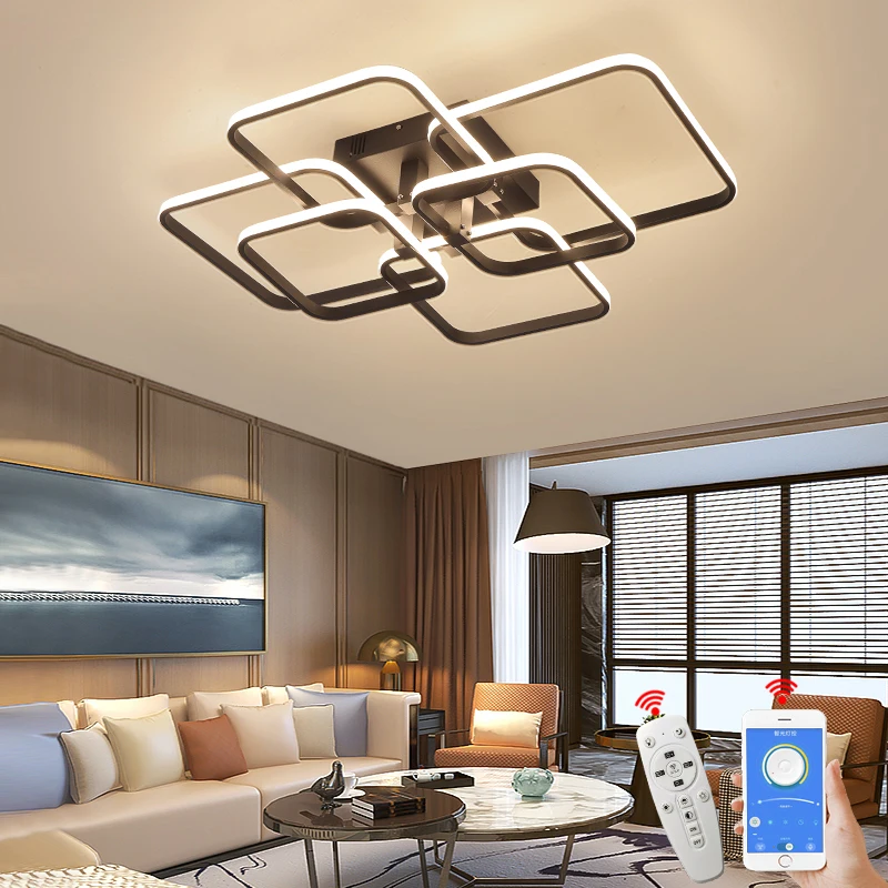 $55.00 NEO Gleam Rectangle Acrylic Aluminum Modern Led ceiling lights for living room bedroom AC85-265V White Ceiling Lamp Fixtures