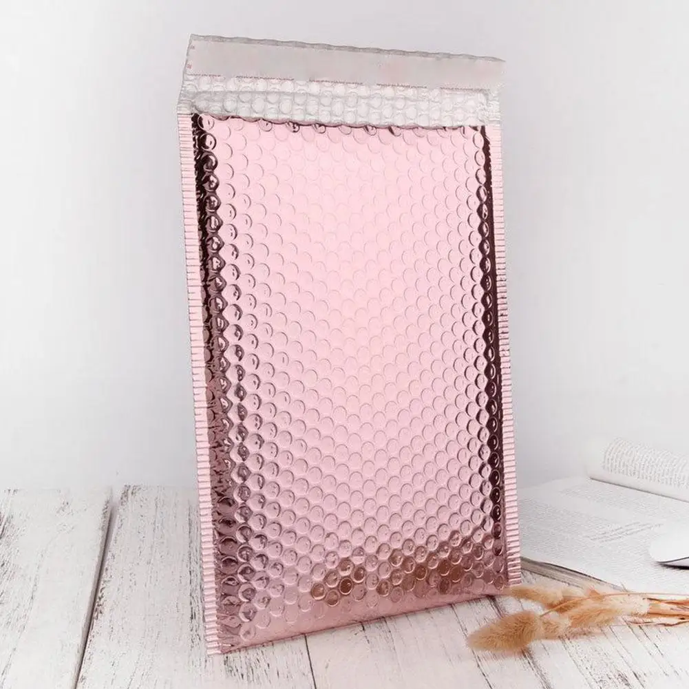 

1 шт. 11 см x 13 см, 15 см x 20 см розовое золото пакет из пузырчатой пленки Водонепроницаемый пузырь конверт упаковка для подарочные пакеты Роза 2021...