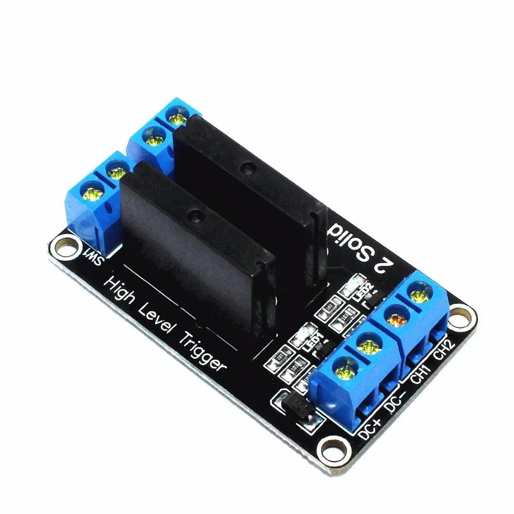 2 полосный 5 в высокоуровневый твердотельный релейный модуль с предохранителем