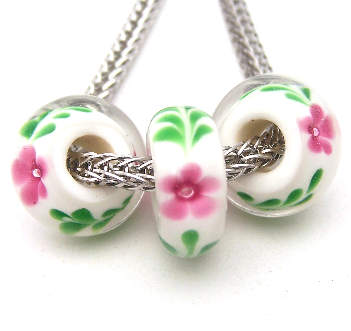 

JGLZ2327 3X 5MM Hole DIY GlassBead Murano Glass beads Fit European Charms Bracelet diy jewelry Lampwork