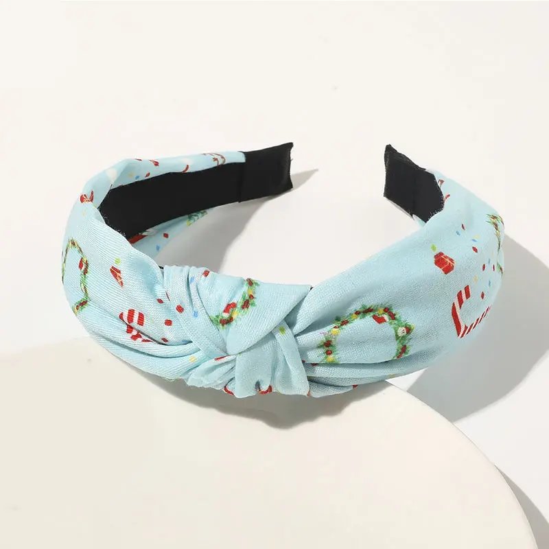 Ободок для волос с принтом Санта лосей и перехлёстом широкий ободок волос| |