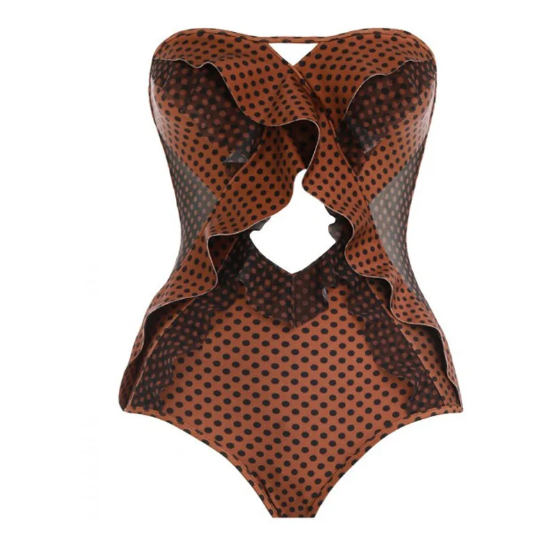 

Swimsuit Women Bathing Suit Women's One-Piece Bikini Lady Lace Sexy Covering Woman Dot Spandex May Female Beach