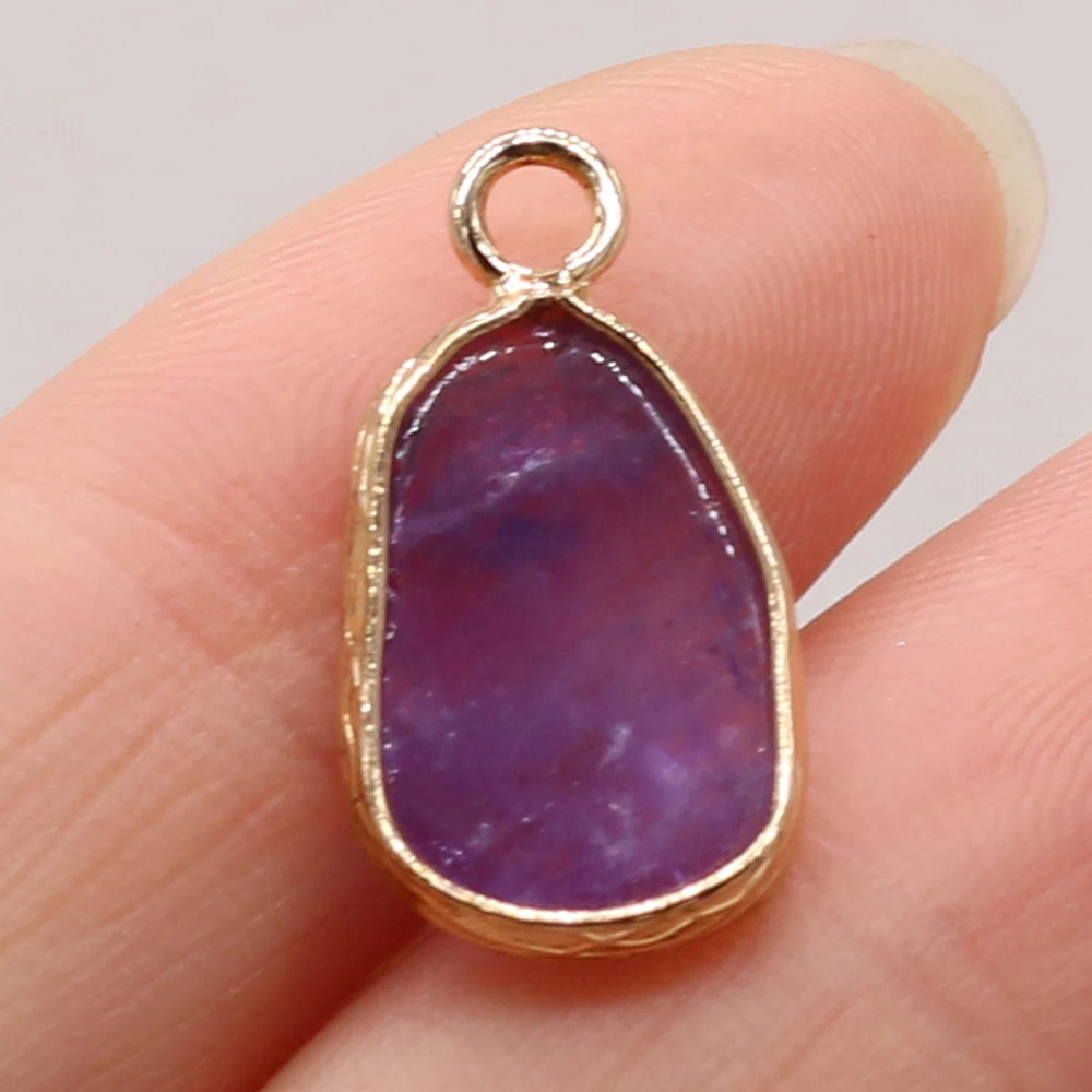 

Natural Stone Gem Amethyst Pendant Handmade Crafts DIY Charm Necklace Bracelet Earring Jewelry Accessories Exquisite Gift Making