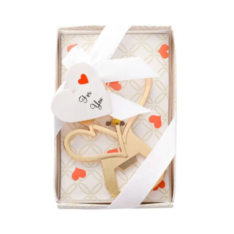 

Wedding souvenir special gift gold double heart bottle opener double heart bottle openers 20pcs/lot