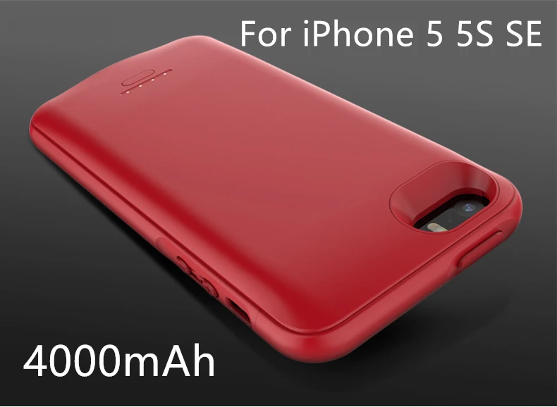 Чехол для зарядного устройства для iPhone SE 5SE 5 5S, 4000 мА/ч, внешний аккумулятор для зарядки, внешний аккумулятор, чехол для iPhone 5, 6, 7, 8 X XS MAX, чехол для аккумулятора - Цвет: For iPhone 5  5S SE