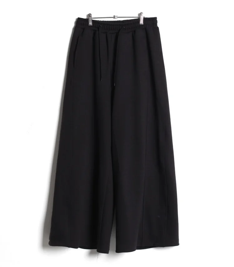 

Europe station versatile casual pants men's new drop feeling show thin loose wide leg pants fashion