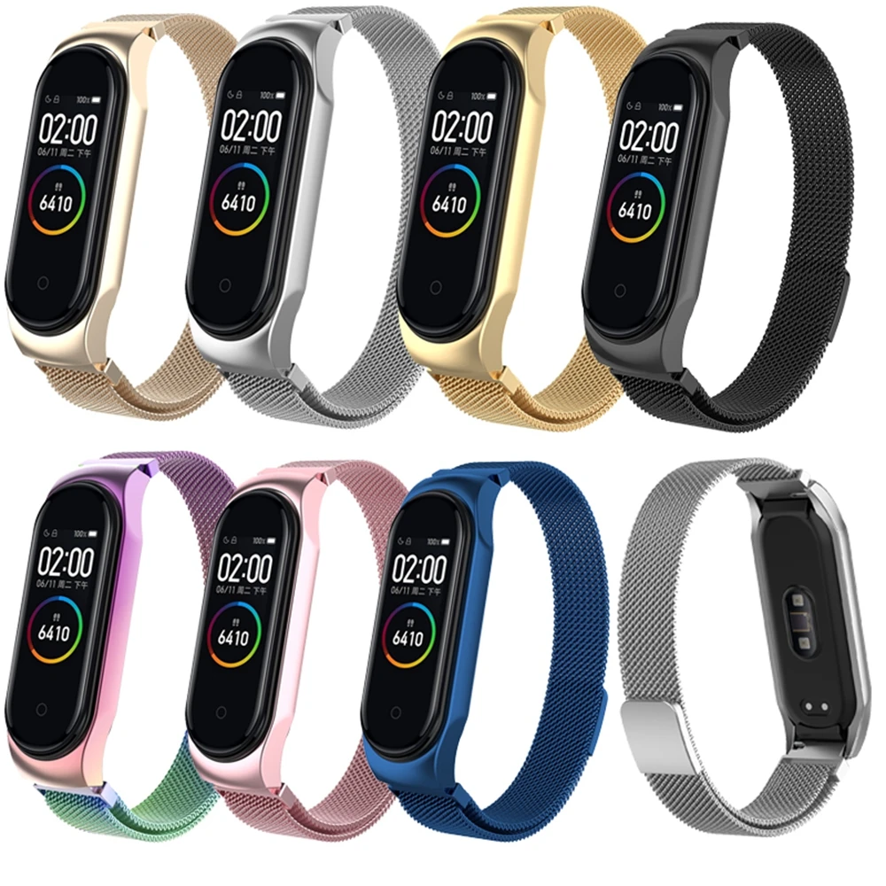 Metal Milanese Wrist Strap For XiaoMi Mi Band 4 3 Magnetic Bracelet Strap Mi Band 4 Mi4 Women Man Smart Band Accessories