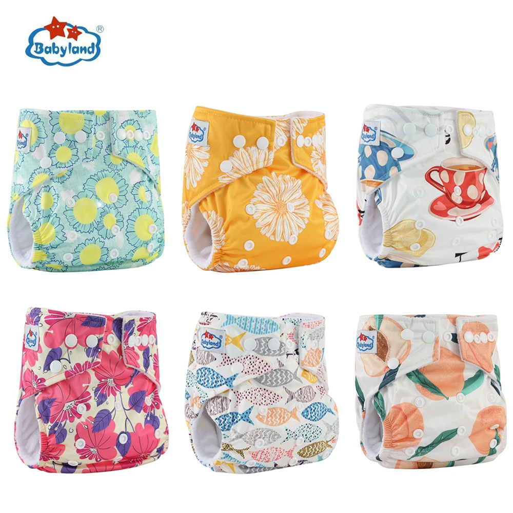 

Babyland 1PC Baby Pocket Diaper Adjustable Nappy Waterproof Diaper Cover Wasahable Diaper Shell Ecological My Choice Prints