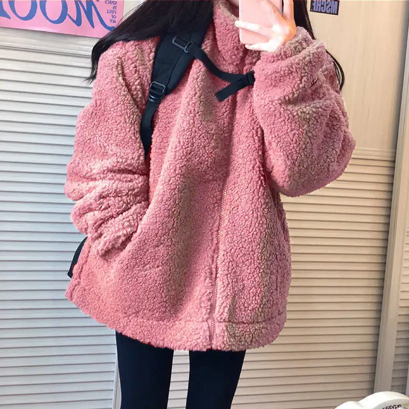 

Teddy Fur Coat Fleece Women Winter Jacket Fleece Original Parkas Plus Size Hoodie Lambs Fur Kawaii Coat Lamb Women