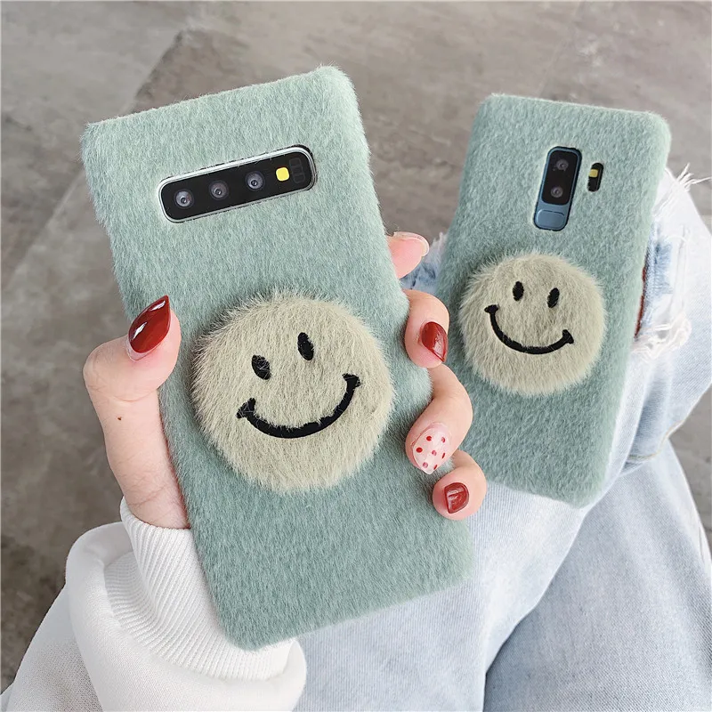 Чехол для samsung s8 Note10 plus note8 note 9 10 мультяшная меховая теплая милая мягкая плюшевая