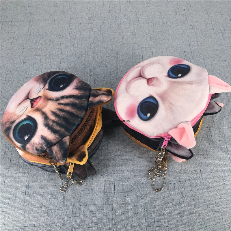 

New Popular Quality Animal Coin BAG , 10CM CAT Gift Coin Bag , Plush Coin Purse , Lady Women Pocket Hand Coin Purse Keychain BAG