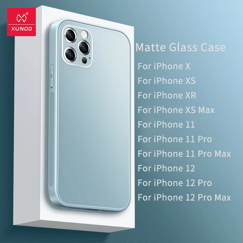 

For iPhone 11 12 Pro Max Case，Xundd Matte Glass Case For iPhone X XR XS Max Camera Protection Cover For iPhone 12 Pro Max Case