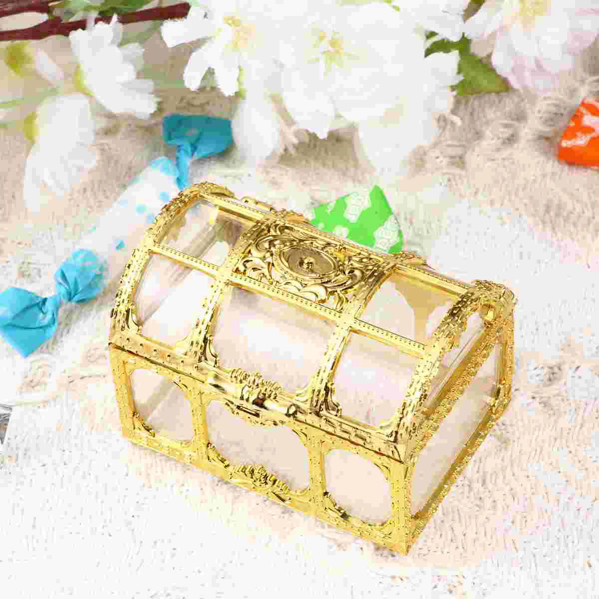 

10 шт. креативная коробка для конфет в форме сокровищ, контейнер для сахара, чехол для хранения подарков, товары для вечерние для свадьбы (зол...