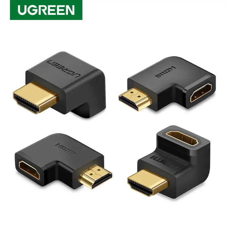 Адаптер UGREEN HDMI совместимый с 4K 90 градусов позолоченный Высокоскоростной разъем