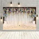 Avezano фоны для фотосъемки свадьба белый занавес Цветущий цветок стена декор для сцены фоны для фотостудии фотозона