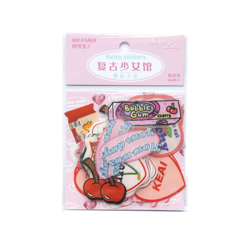 

20sets/1lot Kawaii Stationery Stickers Retro Girls' Hall Series Diary Planner Decorative Mobile Stickers Scrapbooking