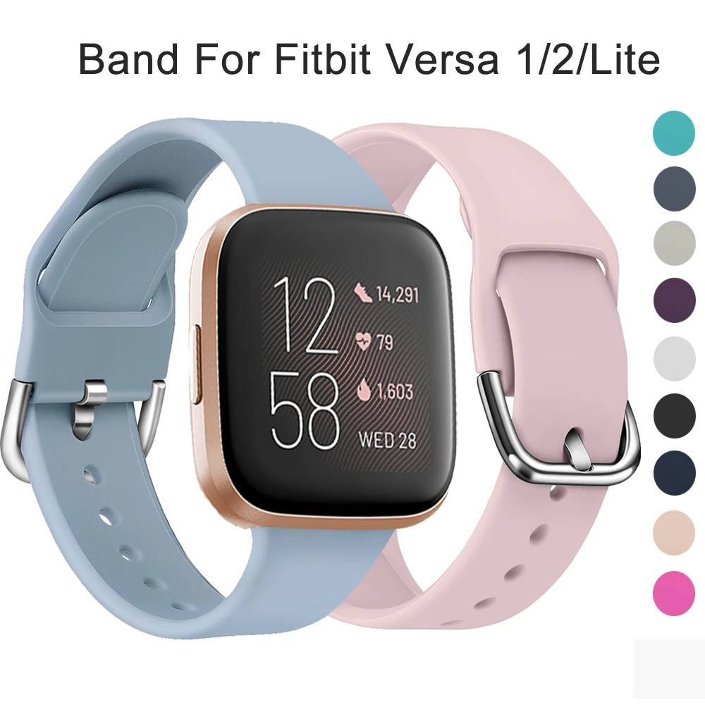 Ремешок сменный мягкий для Fitbit Versa 2 1 Lite классический спортивный силиконовый