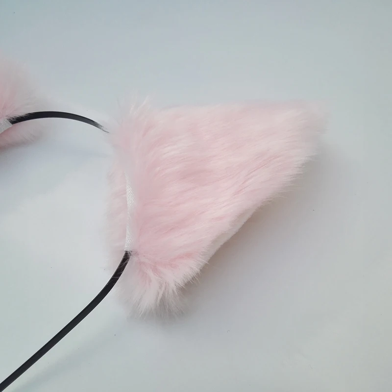 

JUNBOON Plush Cat Fox Ears Hairhoop Headwear for Halloween Party Cosplay Costume Accessories