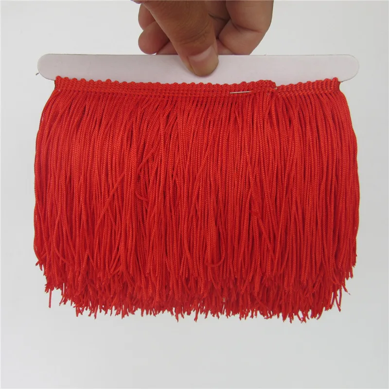 Wholesale 1yard/lot 10cm Polyester Tassel Lace Fringe Trimming Latin Dance Clothing Accessories DIY Curtain Decoration images - 6