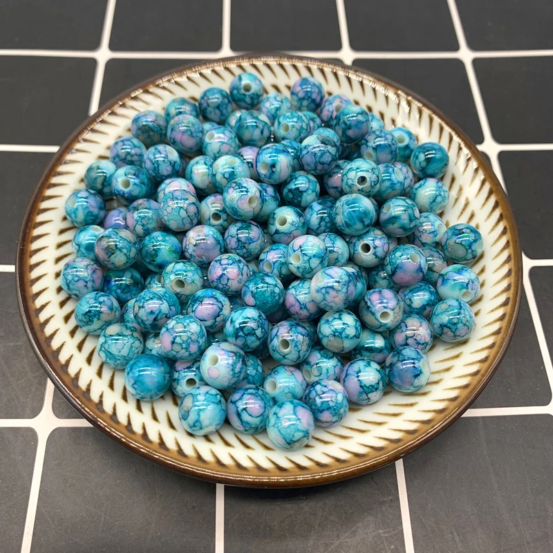 

8mm-10mm Round Shape Beads Jewelry Making Acrylic Beads Multicolor Loose Bead Jewelry DIY Accessory