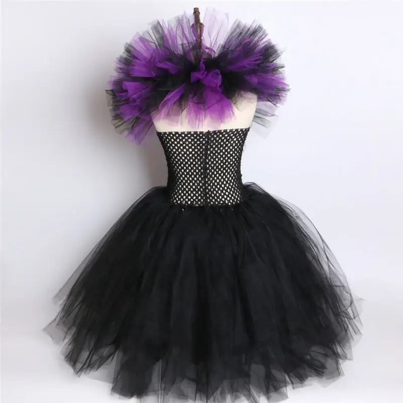 Maleficent злая королева платье-пачка для девочек с рожками костюм ведьмы Хэллоуина