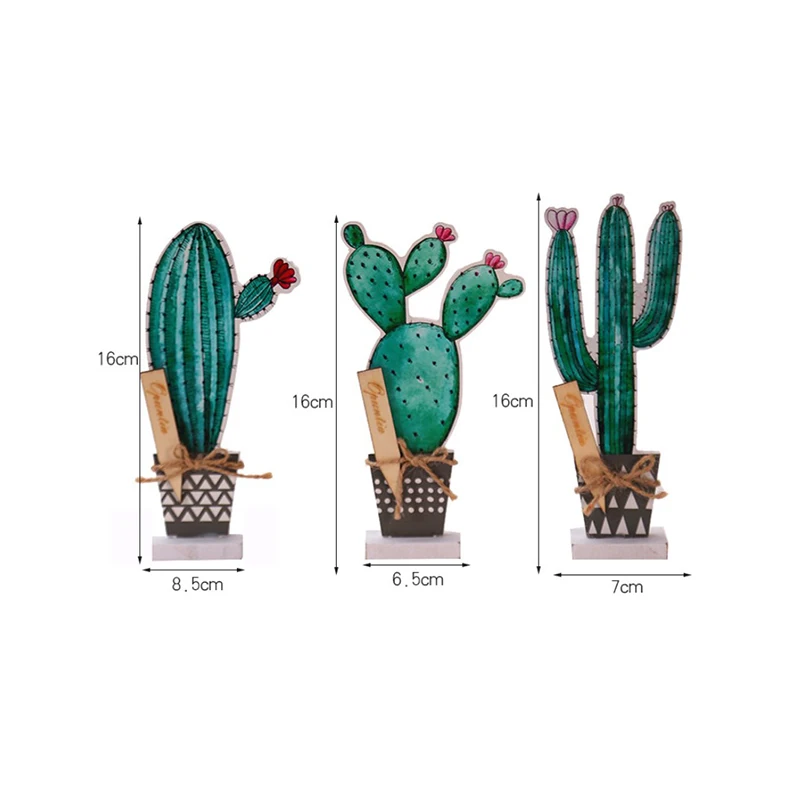 Креативная имитация растений в горшках деревянные кактусы украшения
