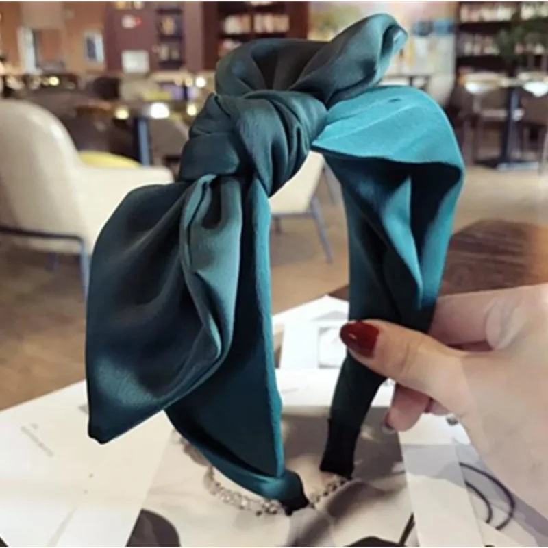 

Big Bowknot Hairband Headwear for Women Accessories Solid Fabric Bow Headband Adults Headdress Side Bow Knot Hairband Hair Hoop